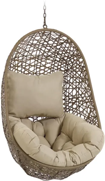 Florina, Outdoor hanging chair, natural, rattan
