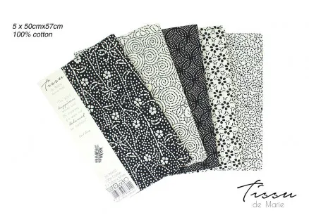 Tissu de Marie Fat Quarter Natural 50x57cm - 5 pcs